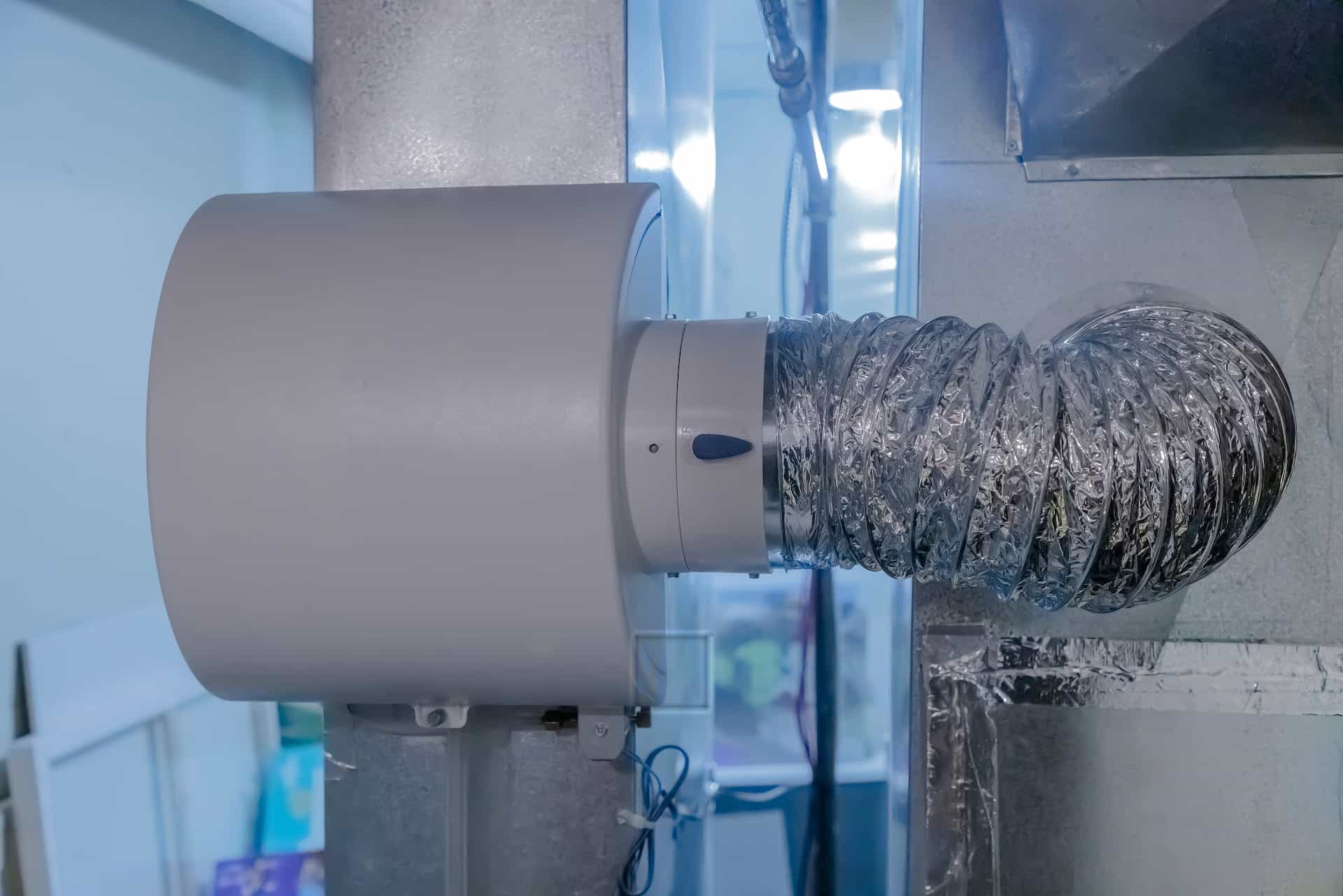 dehumidifier connected to ductwork